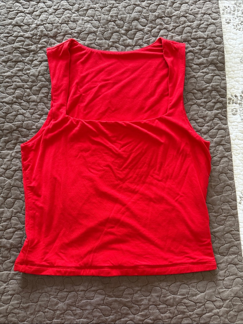 Women’s Bright Red Square Neck Tank Top